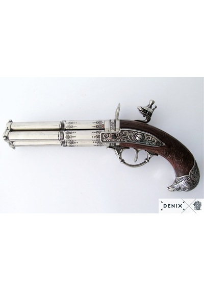 Denix 4 Barrel Eagle 18th France Pistol 30cm Koleksiyon Obje