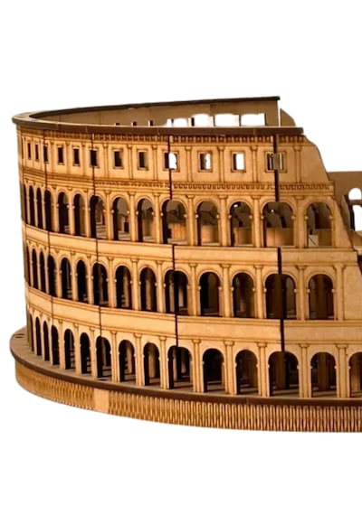 Roma Koloseumu Ahşap Maket Seti Dıy Miniatür Diorama Tarihi Mimari Koleksiyoner Modeli 458 Parça
