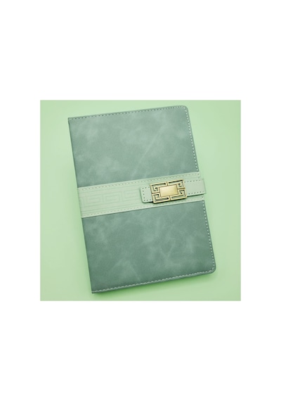 2 Adet Çizgili Deri Hatıra Defteri Termo Deri Kapak, Mıknatıslı Kapatma Ve Metal Motif, Tarihsiz A5 Ajanda Notebook Promosyon Altın