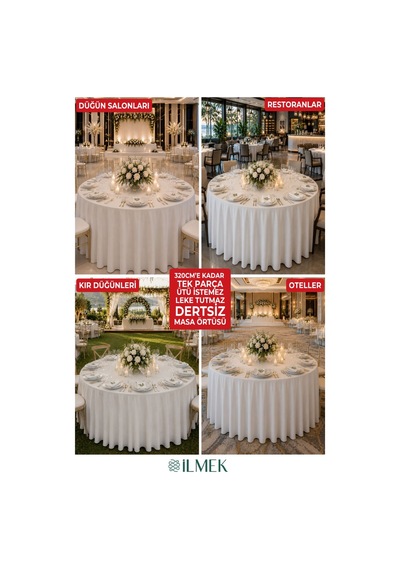 Dertsiz Yuvarlak Masa Örtüsü 280-300-320 Cm Geniş En Dikişsiz Düğün Davet Organizasyon Otel Restoran Kırık Beyaz Kırık Beyaz Dertsiz Yuvarlak Masa Örtüsü 280-300-320 Cm Geniş En Dikişsiz Düğün Davet Organizasyon Otel Restoran Kırık Beyaz Kırık Beyaz