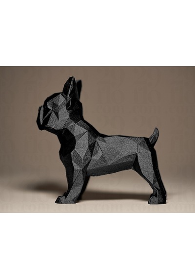 Modern Geometrik French Bulldog Biblo - Dekoratif Köpek Figürü Heykelcik