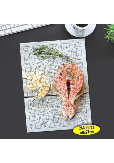 Turuncu Somon Balığı Eti 240 Parça Puzzle Yapboz-112248171