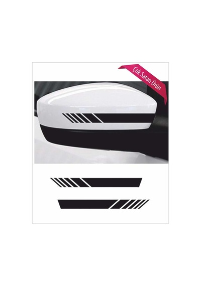 Oto Ayna Şerit Sticker Siyah 2 Li 20 2,5 Cm