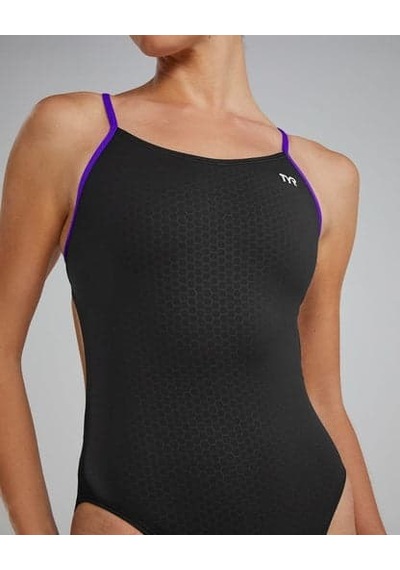 Tyr Women's Cutoutfit Swimsuit - Hexa Mor - Siyah