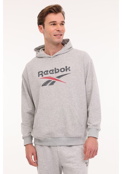 Reebok New Id Reg Hoodıe Gri Erkek Sweatshirt Gri-lacı-kırmızı