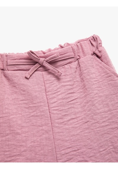 Koton Fiyonklu Beli Lastikli Cep Detaylı Basic Şort Lila 5skg40228aw Lila