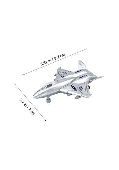 Çek Bırak Mini Metal Uçak - Gri Lisinya Çok Renkli