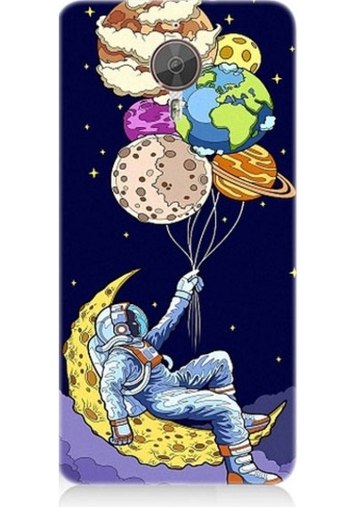 General Mobile Gm 5 Plus Uyumlu Astronot Ve Gezegenler Desenli Silikon Kılıf