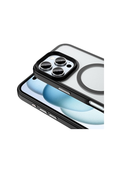 Apple Uyumlu iPhone 16 Pro Max Kılıf Mat Arka Yüzey Wireless Şarj Özellikli Zore Flet M-safe Kapak Pembe