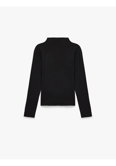 Koton Modal Karışımlı Slim Fit Dik Yaka Uzun Kollu Tişört Siyah 7wal10144ık Koton Modal Karışımlı Slim Fit Dik Yaka Uzun Kollu Tişört Siyah 7wal10144ık