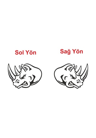 Gergedan Kafası Araba Sticker
