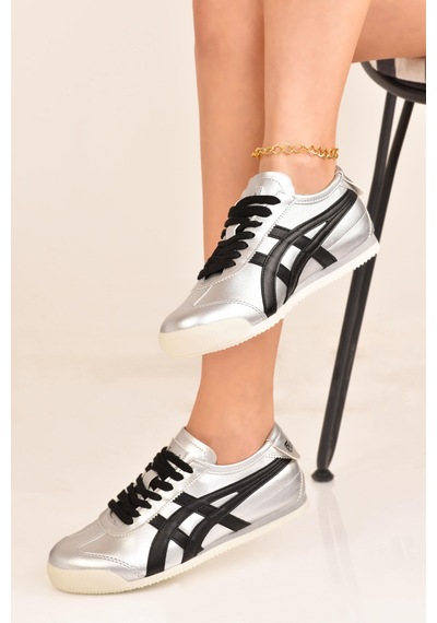 Unisex Spor Ayakkabı Kaymaz Taban Sneakers Gümüş