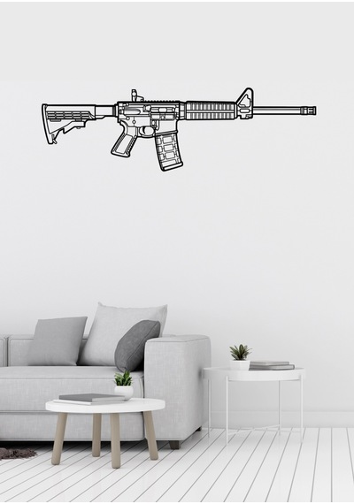 Ar-15 Figürlü Dekoratif Metal Duvar Süsü