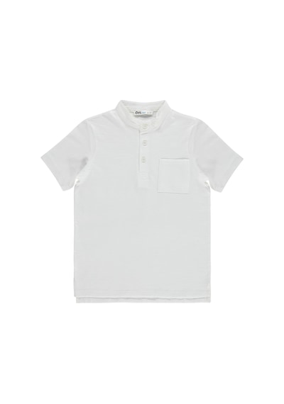 Civil Boys Yarım Patlı Cepli 10-13 Yaş Tişört - Beyaz