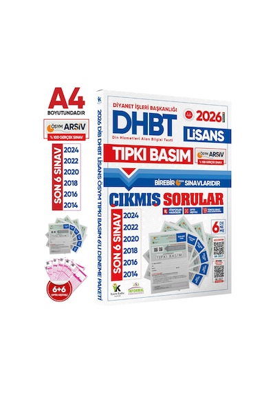 2026 Kpss-dhbt Lisans ÖSYM Çıkmış Soru Tıpkı Basım 6’lı Kitapçık Türkiye Geneli Deneme Paketi