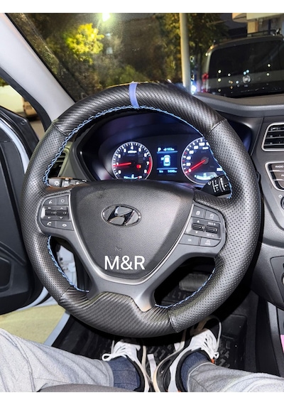 Hyundai İ20 Kaplama Deri Direksiyon Kılıfı Siyah