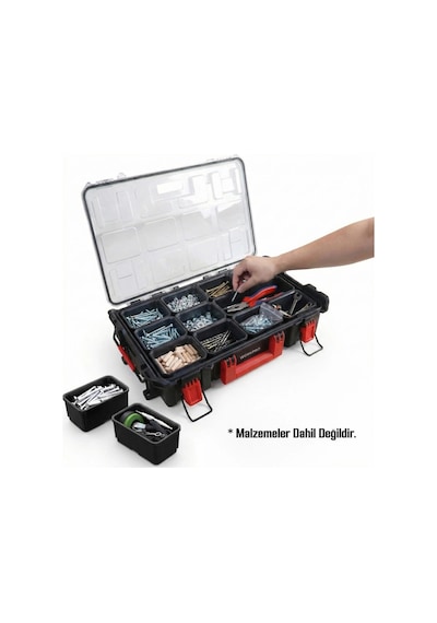 Workpro Wp283029 24lt 12 Gözlü Şeffaf Kapaklı İstiflenebilir 56x35x12,5cm Profesyonel Organizer Takı