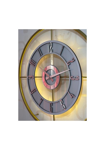 Pey Aksesuar Metal Camlı Duvar Saati 60x80 Cm Büyük Boy Işıklı Gerçek Cam Gold-şeffaf-beyaz-gümüş M61-gold-şeffaf-beyaz-gümüş