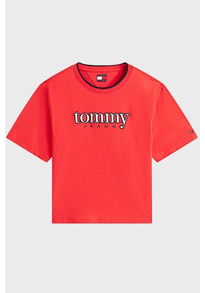 Tommy Jeans Bayan T Shirt Dw0dw22563 Xk3 Kırmızı Kırmızı