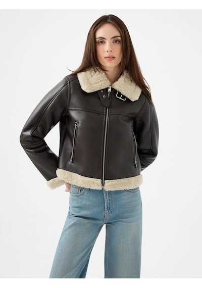 Loft Long Crop Kahverengi Kadın Mont Lf2040673 Kahverengi