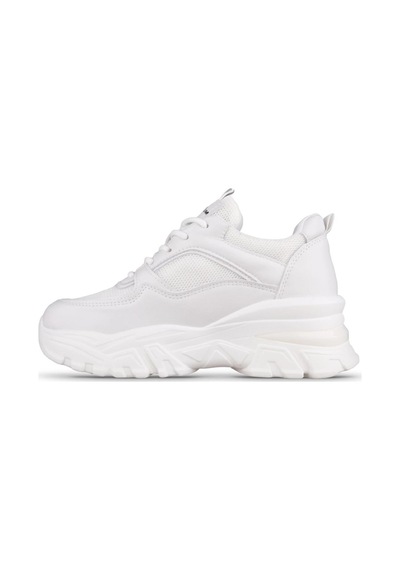 M.p 241-1663 Poli Hafif Taban Bağcıklı Kadın Sneaker Beyaz Beyaz