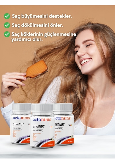 Actomins Strandy Saç Dökülmesine Karşı Takviye Edici Gıda 60 Kapsül