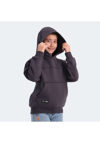 Slazenger LENE Çocuk Kapüşonlu Cepli Koyu Gri Sweatshirt