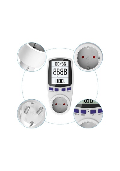 Ayrex Enerji Maliyeti Ölçüm Cihazı, Elektrik Maliyeti Ölçüm Cihazı, Lcd Ekranlı Ve Rastgele Modlu Priz, Güç