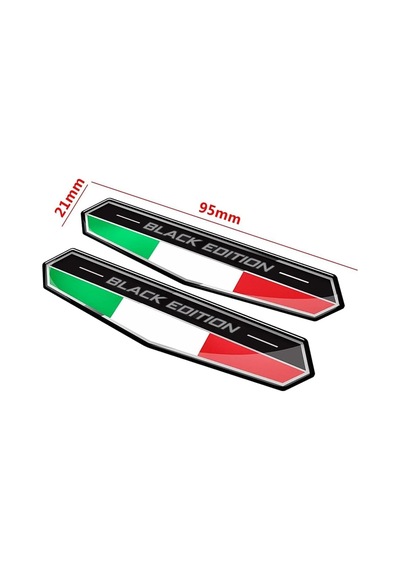 Black Edition İtalya Bayraklı 3d Sticker
