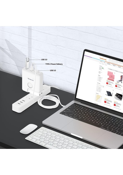 Macbook Şarj Adaptörü Silikon Kılıf + 3'ü 1 Arada Usb-c Hub 87w A1719, 96w A2166 Uyumlu 2x Usb 3.0 + Usb-c Macbook Pro