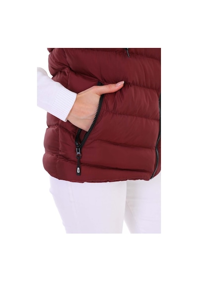 Euromoda Everest Kadın Jel Dolgu Kapüşonlu Şişme Yelek Bordo