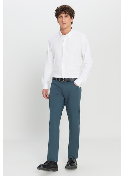 Ac&Co / Altınyıldız Classics Slim Fit Dar Kesim Pamuklu Esnek Chino Erkek Pantolon - Petrol