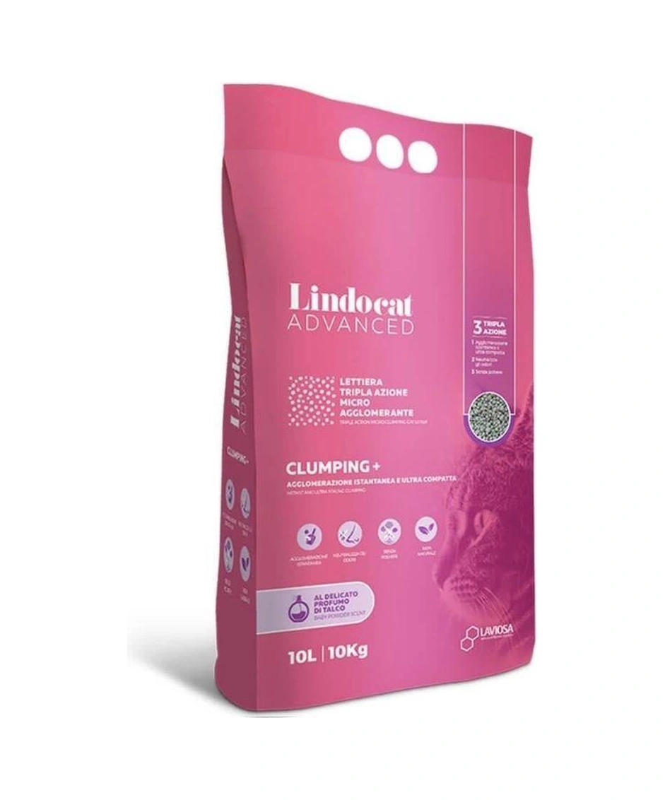 Lindocat Advanced Bebek Pudralı Ekstra Güçlü Topaklanan Gri Kedi Kumu 10 Lt