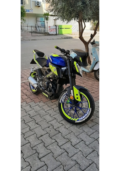 Yamaha MT125 Florasan Sarı Sticker Seti