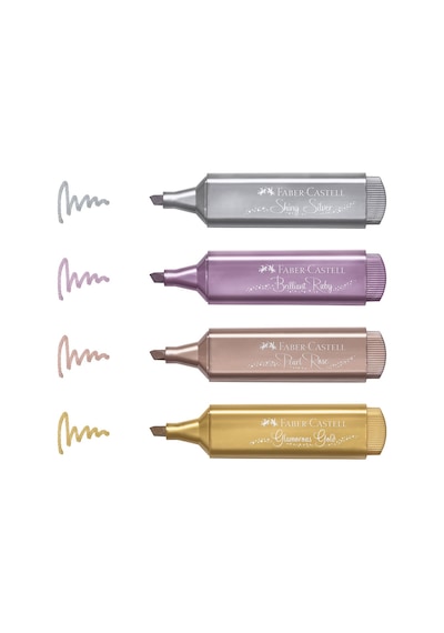 Faber-Castell Metalik Renkler Fosforlu Keçeli Kalem 4'lü