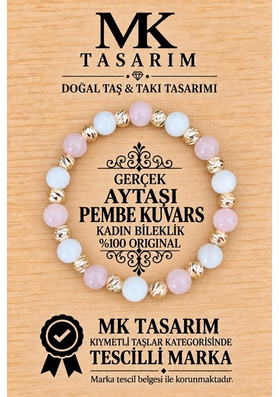 Gerçek Aytaşı Ve Gerçek Pembe Kuvars Kadın Bileklik Mk.7000.003-enerji Ve Stres Bilekliği Çok Renkli Gerçek Aytaşı Ve Gerçek Pembe Kuvars Kadın Bileklik Mk.7000.003-enerji Ve Stres Bilekliği Çok Renkli