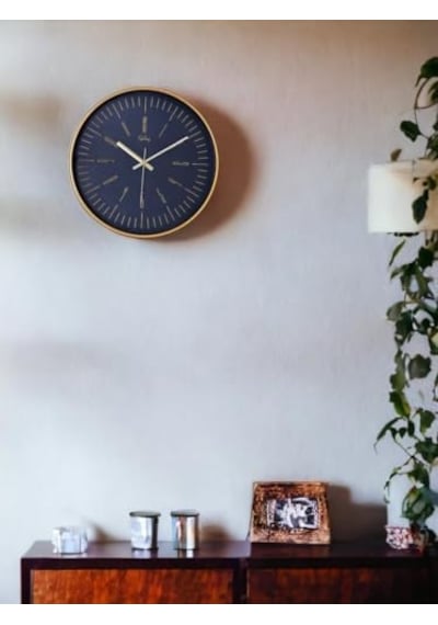 Galaxy 218-a-10 Serisi Eskitme Metal Görünümlü Sessiz Akar Modern Duvar Saati 30 Cm Açık