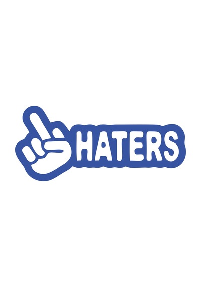 Haters Araba Sticker 17x17 Cm Mavi