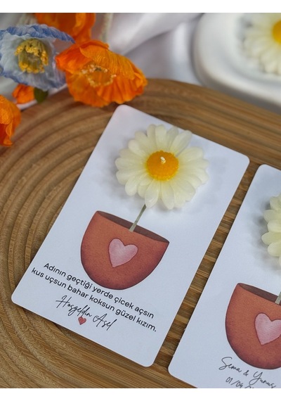 Bernami Mumluk Şamdanpinterest 20 Adet Kartlı Papatya Mum Diğer