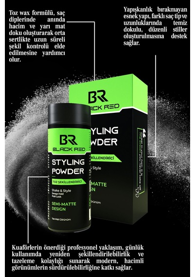 Saç Şekillendirici Toz Wax Hacimli Ve Yarı Mat Görünüm - Semi Matte Toz Wax - 20g Saçbakım Diğer
