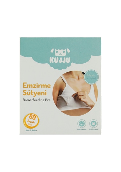 Kujju Emzirme Sütyeni Kapsız - Siyah