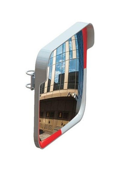 Bombeli Trafik Aynası Kare Trafik Güvenlik Aynası Otopark Ayna 40x60 Cm Kare Beyaz