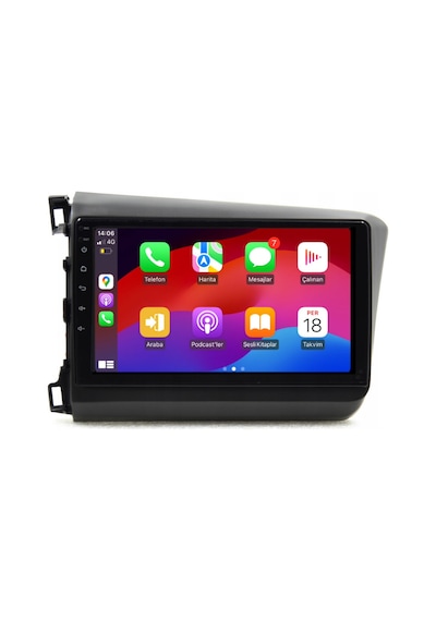 Honda Civic Fb7 Araç Multimedya Android Ekran Carplay Navigasyon Double Teyp 4+64 9" 12-15 Gri Blueway