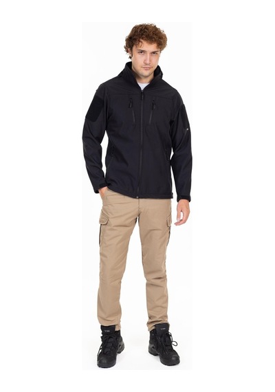 Akn 01 Taktik Softshell Mont Siyah Çok Renkli