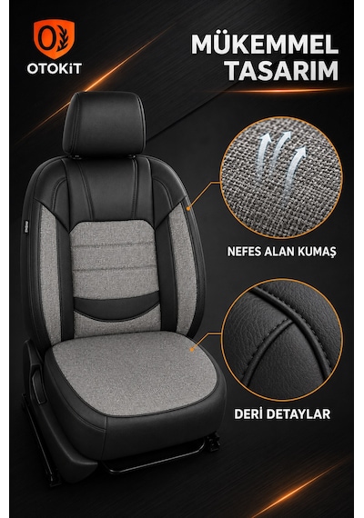 Mitsubishi Asx 2012 High Qualıty Koruyucu Gri Oto Koltuk Kılıfı