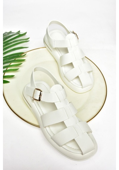 Fox Shoes S518106009 Beyaz Kadın Sandalet Beyaz