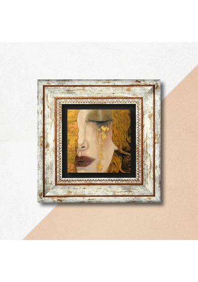 Lexroo Gustav Klimt Altın Gözyaşları Taş Duvar Tablosu - Çerçeveli Taş Tablo