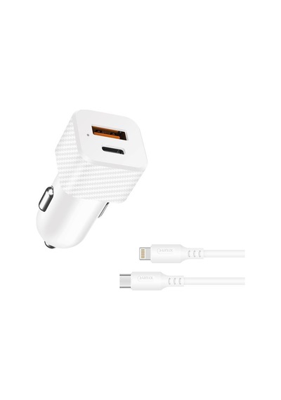 Sunix 20w Qualcomm 3.0 Usb-c Lightning Araç Şarj Seti C-21
