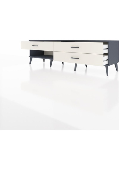 Hyperion Tv Ünitesi 3 Çekmeceli 176x44x51 Antrasit-antrasit/aytaşı Antrasıt/aytası
