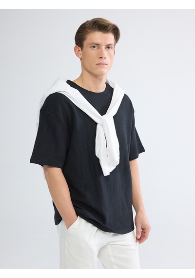 Lc Waikiki Lc Waıkıkı Siyah Oversize Fit Erkek Tişört